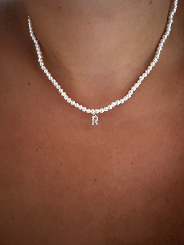 COLLANA PEARL & LETTER