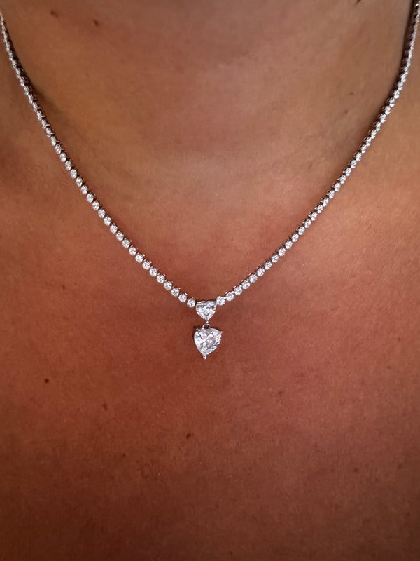 COLLANA TENNIS DOUBLE HEART