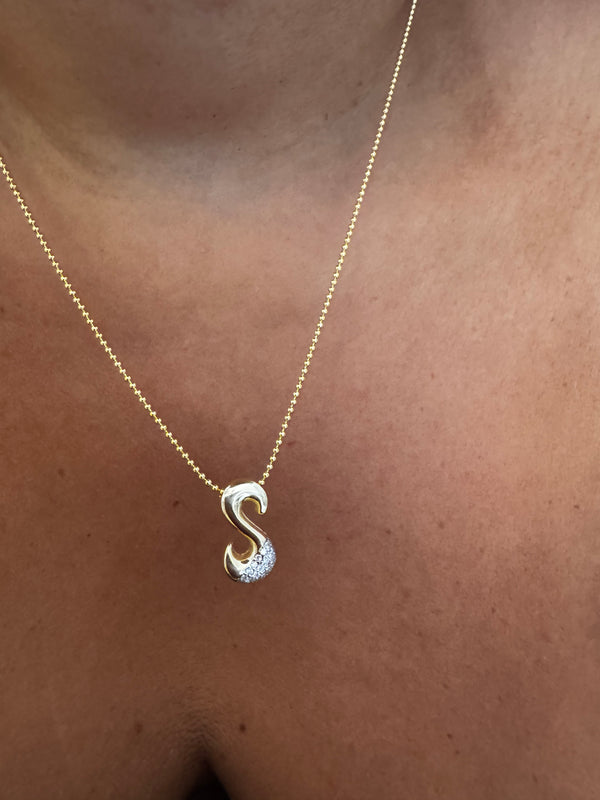 COLLANA LETTERA  MIDI-STRASS