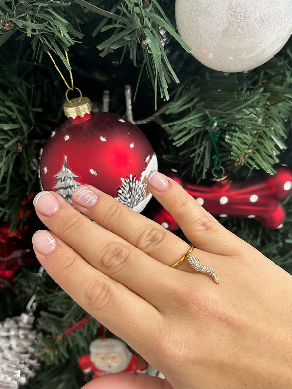 Anello Cornetto Zirconi