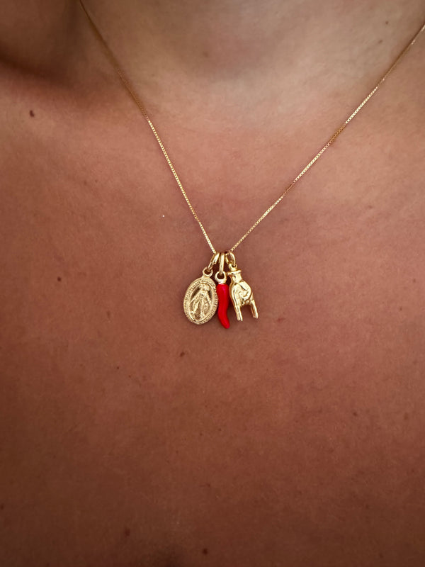 COLLANA MADONNINA CORNO E CORNA