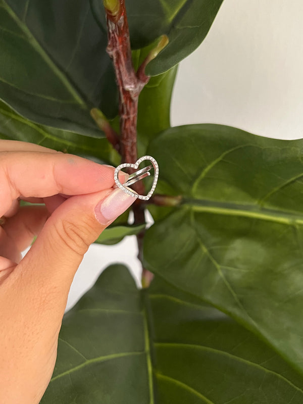 Anello Filo Cuore Zirconi
