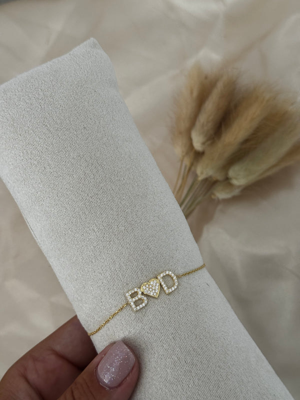 BRACCIALE LETTERE & HEART