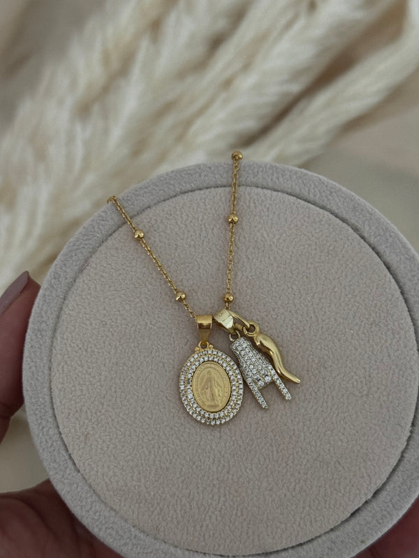 COLLANA MADONNINA CORNA E CORNO